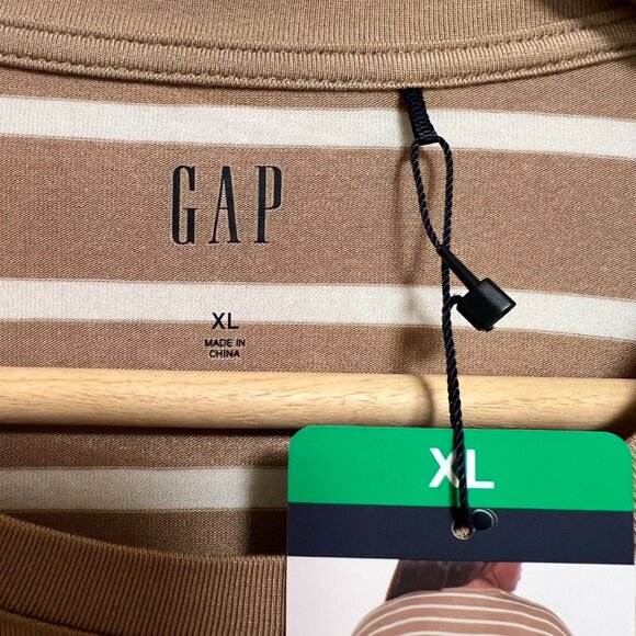 NWT GAP Drop Sleeve Crew Neck T Shirt Tan Rayon Blend Womens Size XL - Picture 5 of 6